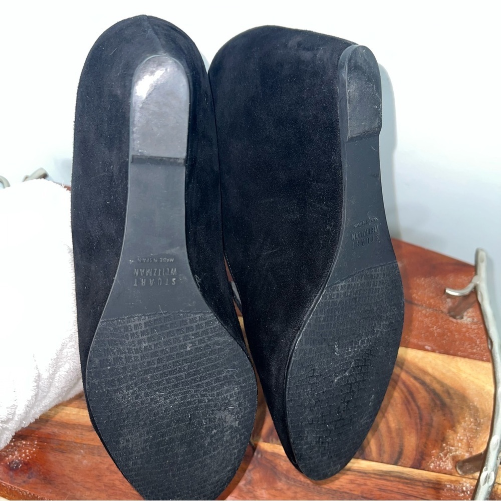 Stuart Weitzman Black Suede Wedges Women’s Size 10 Loafers Made in Spain - Picture 7 of 7